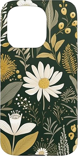Vista 31 de Funda botánica retro para iPhone 11 Pro Max con diseño botánico bohemio y verde oliva