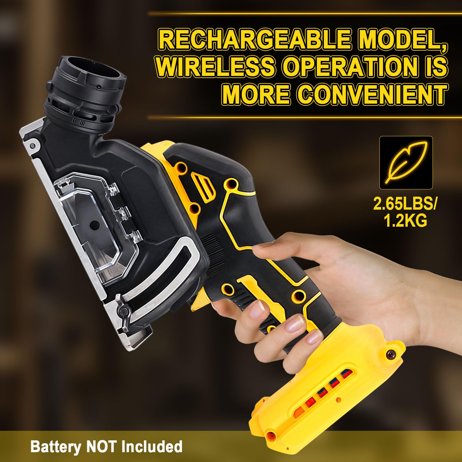 Meuleuse d'angle sans fil compatible avec Dewalt 20 V batterie, outil de coupe sans fil 20 000 tr/min, moteur brossé avec 4 lames de 7,6 cm pour coupe du bois, du plastique, du métal