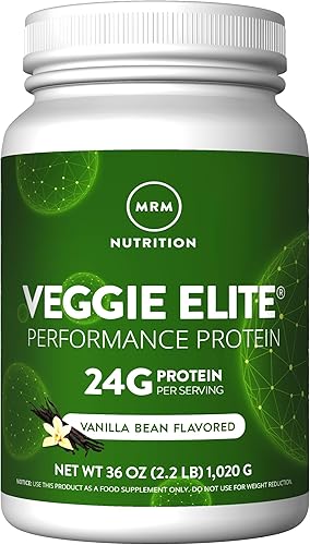 Miniatura 3 de MRM Nutrition Veggie Elite Performance Proteína  Sabor a moño de canela  Proteína a base de plantas  Fácil de digerir  Con BCAA  Vegano + sin gluten