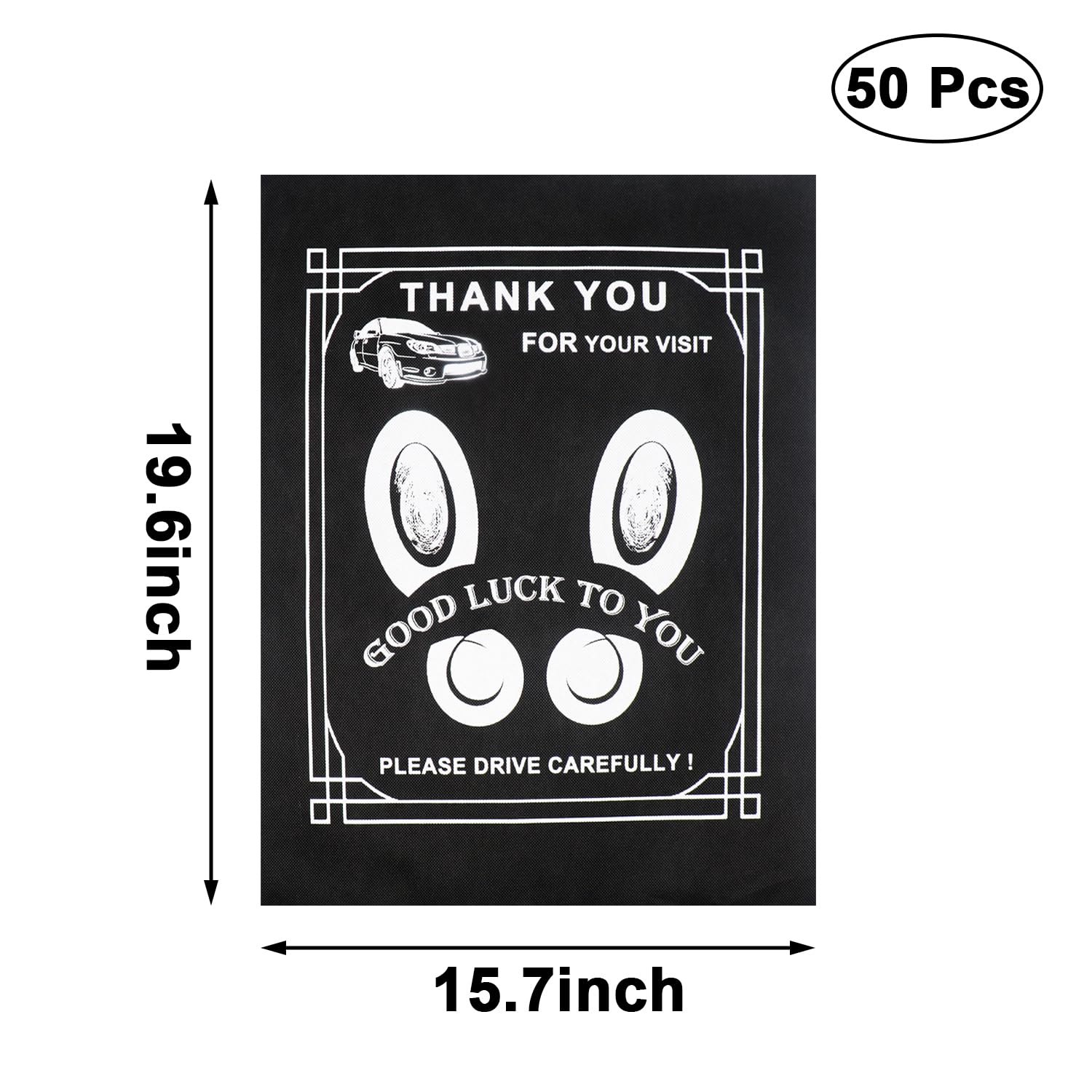 RUENXG 50-Pack Black Disposable Car Floor Mats 19 6x15 7 Inch Heavy-Duty Automotive Protectors for Car Wash Detailing — view 2