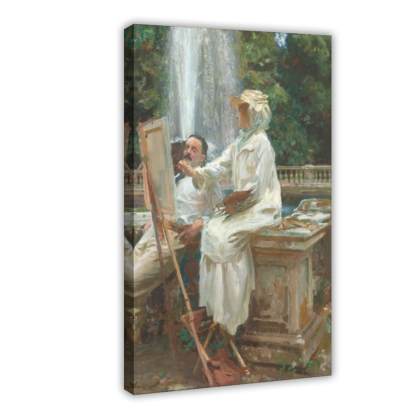 WCYB The Fountain Villa Torlonia Frascati Italy by John Singer Sargent Posters Prints Canvas Deco Paintings Wall Art Frame 16" L X 24" W
