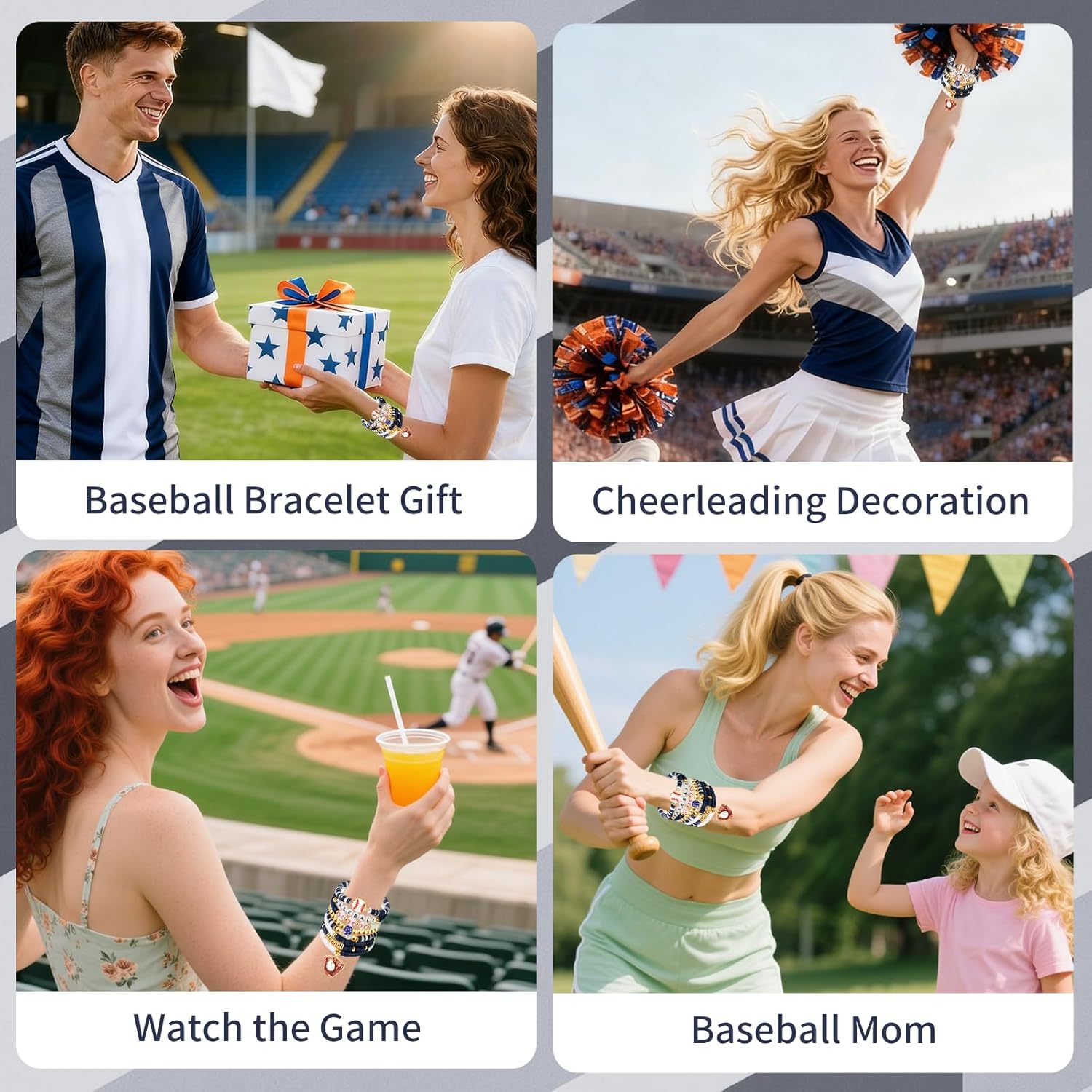 Baseball Clay Beaded Stretch Bracelets, Game Day Friendship Hypoallergenic Baseball Sport Fan Bracelet for for Sports Game Team Coach Mom Women Men Jewelry Accessories Gifts - Image 6