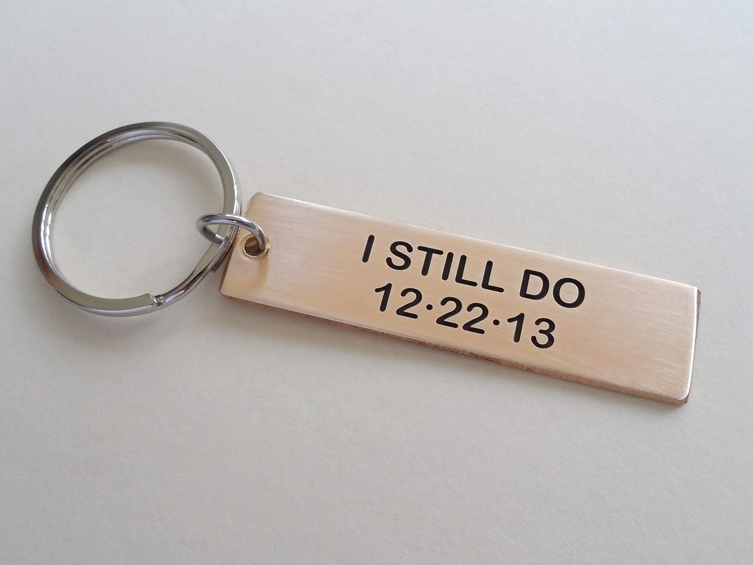 Custom Engraved Bronze Keychain, Anniversary Gift Keychain, Personalized Engraved Keychain - Image 2