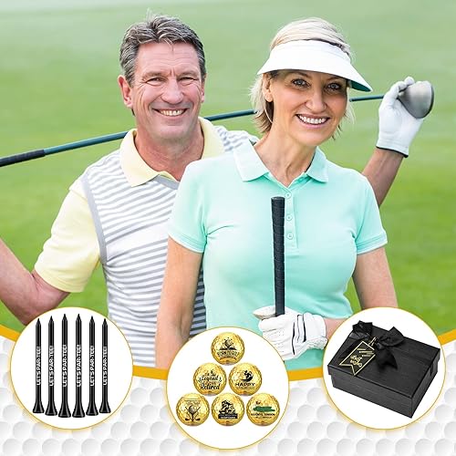 Miniatura 4 de Pelotas de golf de jubilación con camisetas y caja de regalo, regalos divertidos de jubilación para papá, compañeros de trabajo, golfistas y esposo
