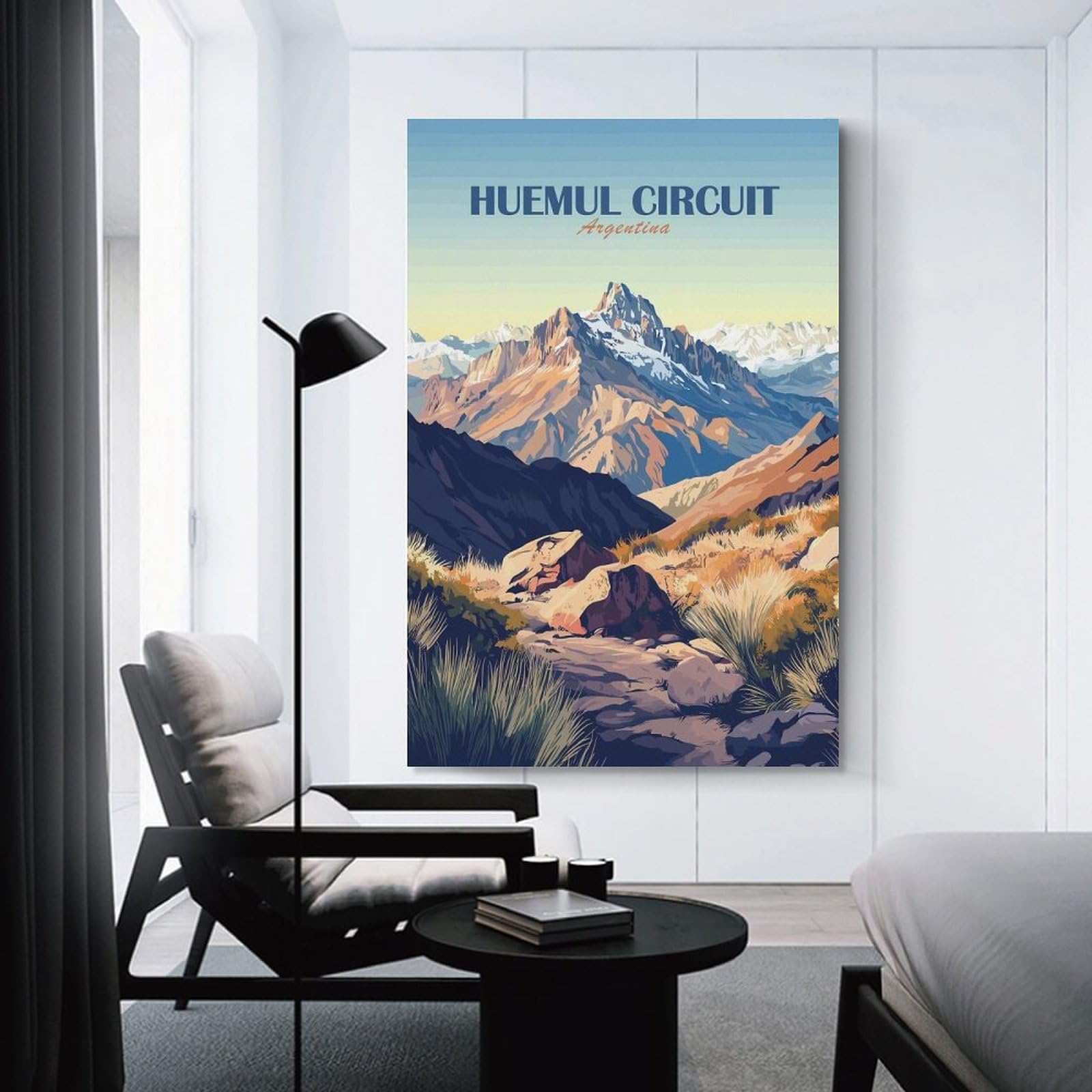 Junmoney Huemul Circuit Argentina Landscape Art Home Decor Wall Art, 20x30inch(50x75cm), for Wall Displays, Bedrooms Or Room Updates, Ideal for Building A Coordinated Art Wall