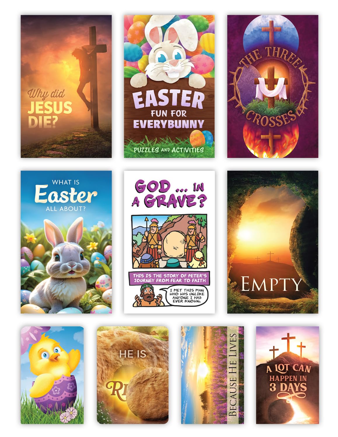 Easter Gospel Tracts Assortment (100 Tracts in Pack - NKJV)
