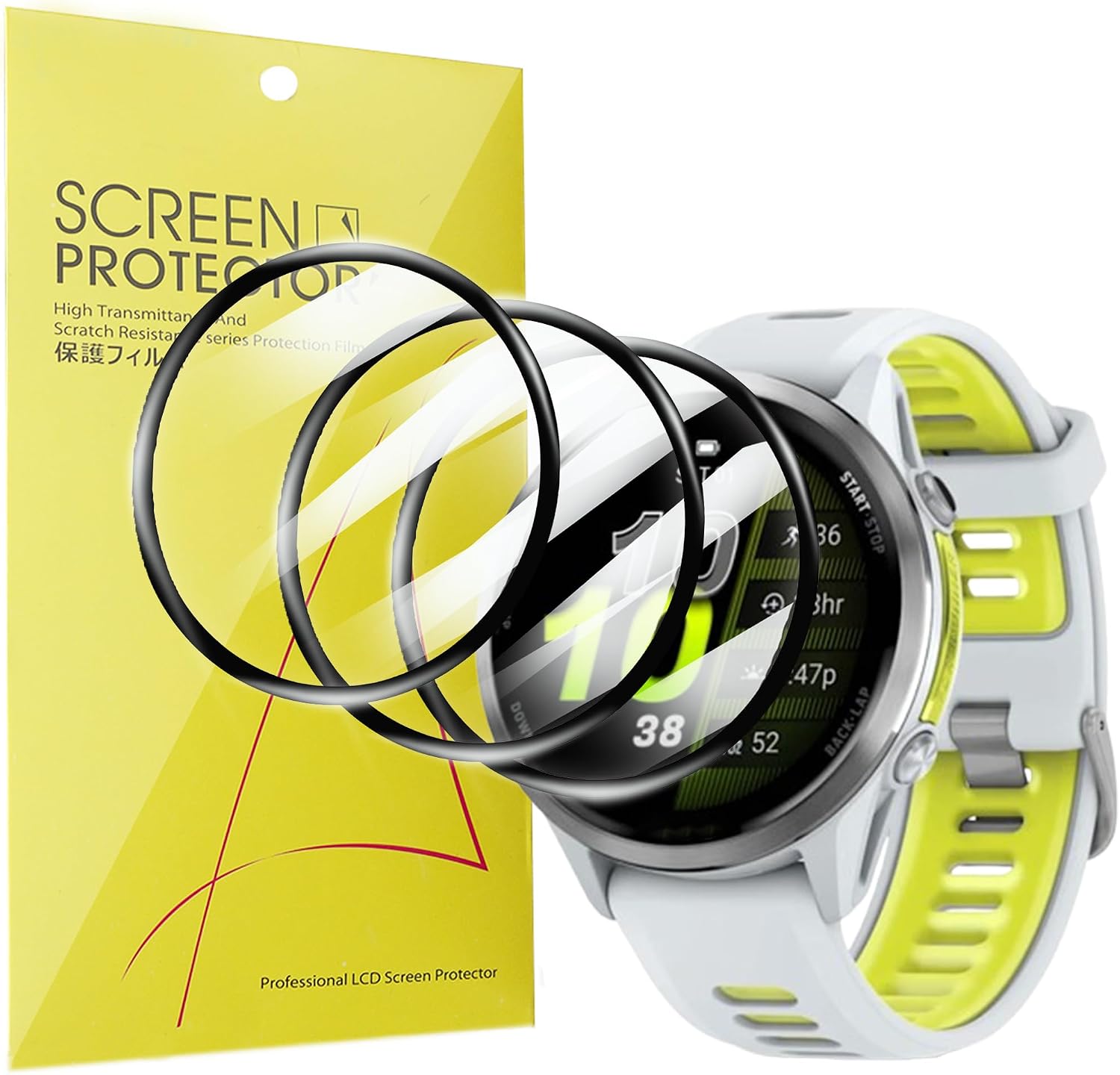 Compatible for Garmin Forerunner 970 Screen Protector, [3 Pack] 3D Full Coverage PET Screen Protector Film Compatible for Garmin Forerunner 970 (3 Pack)