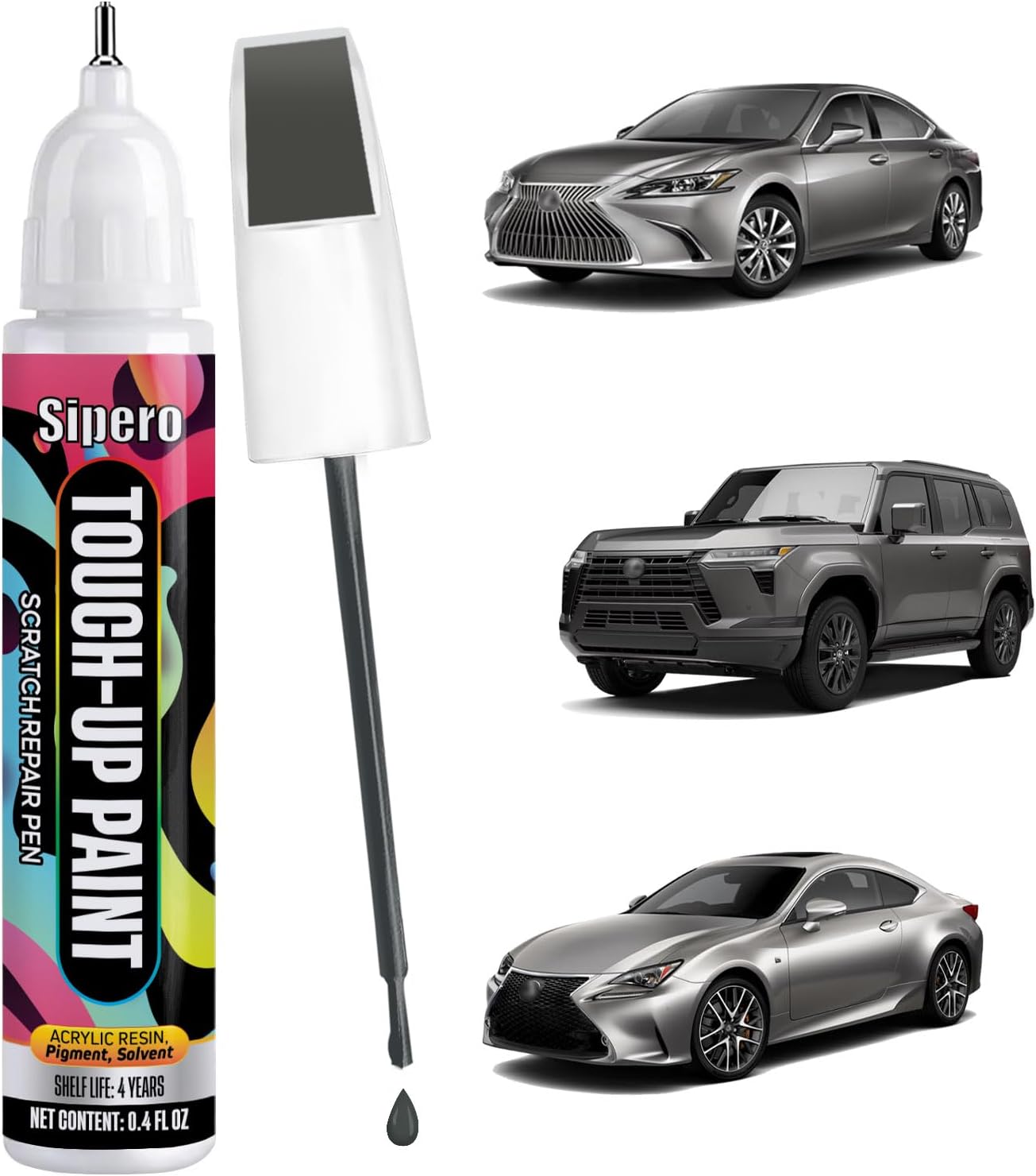 Atomic Silver (1J7) for Lexus Touch Up Paint Pen - Exact OEM Color Match for Chips & Scratches - Compatible with RX, NX, ES, UX