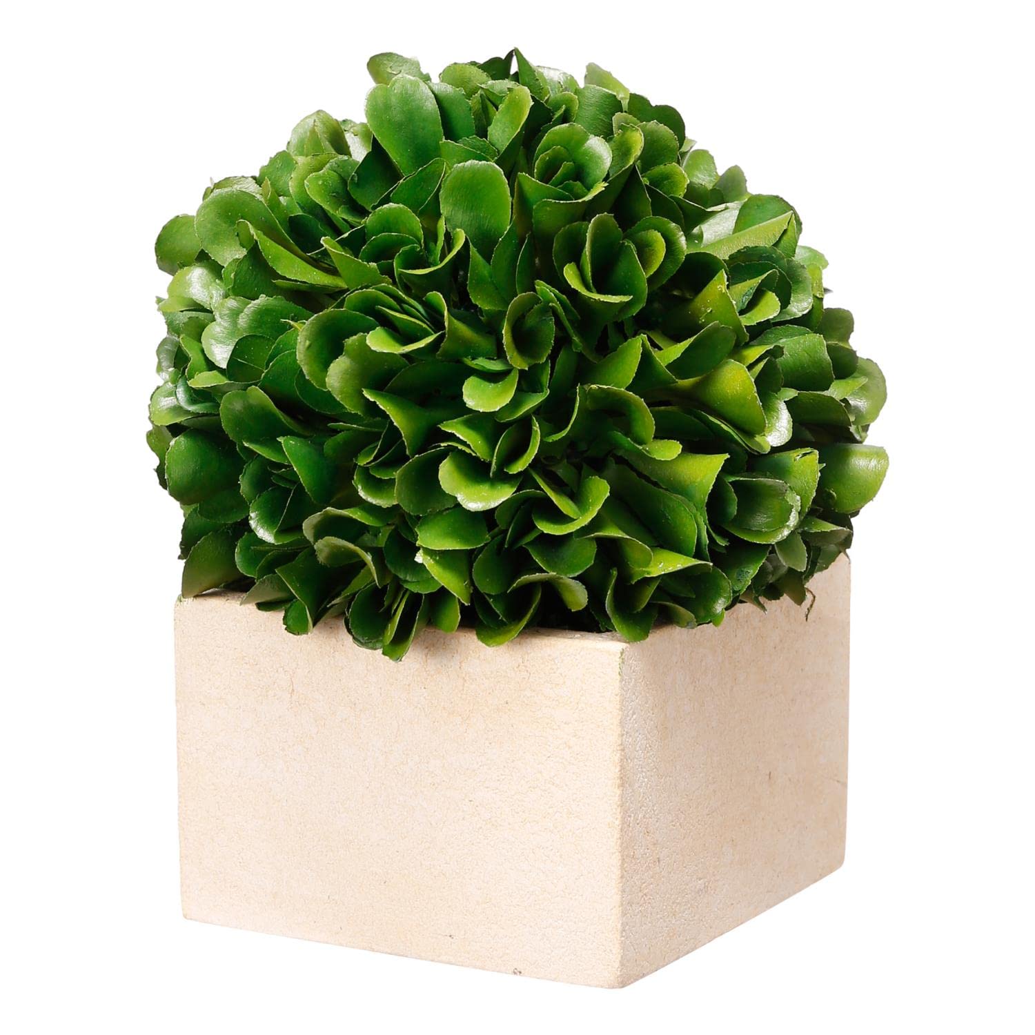 A&B Home Faux Boxwood Boxed Topiary, Petit Green/Botanical