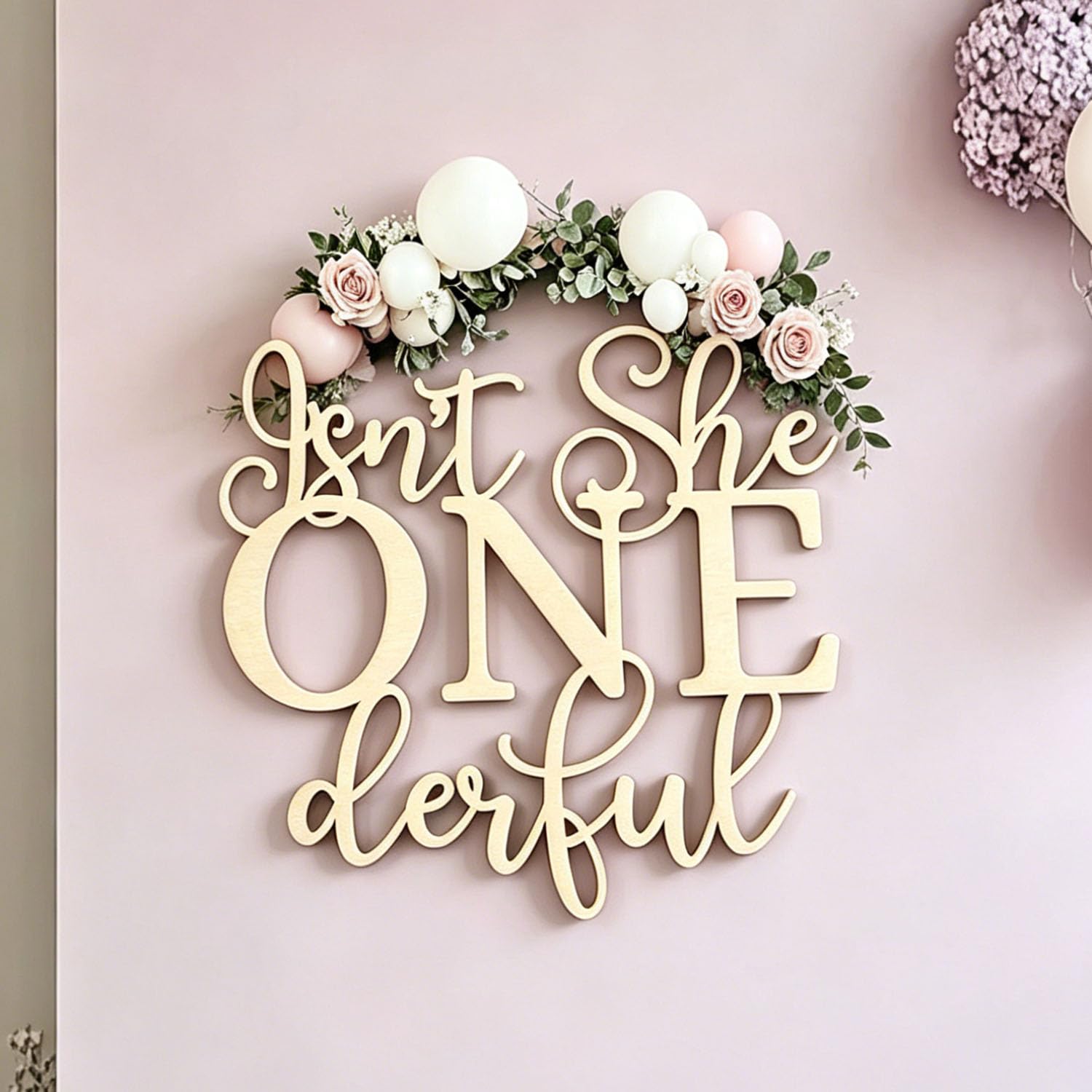 Snlioek Girls Wooden Isn't She Onederful Sign For Backdrop, First Birthday Party Decorations For Onederful Birthday Decorations,Baby Shower Party Decorations