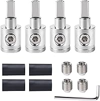 Vista 9 de 2 piezas de reductor de cable de audio de estéreo de coche resistente - calibre 0 a calibre 4 para entrada de amplificador, conexión de pin AWG