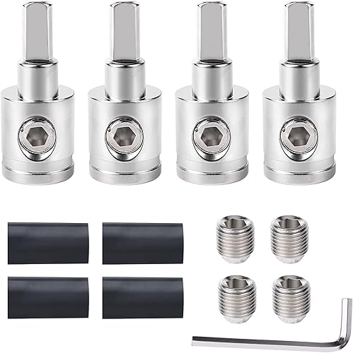 Reductor de entrada de amplificador calibre 0 a 4 (4 piezas) Audio estéreo para automóvil AWG Pin Power Reductor de cable de tierra 4PCS..