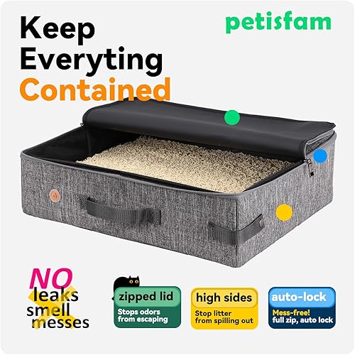 Miniatura 3 de petisfam Caja de arena portátil para gatos en el automóvil. Sin olor, a prueba de fugas, plegable, plegable