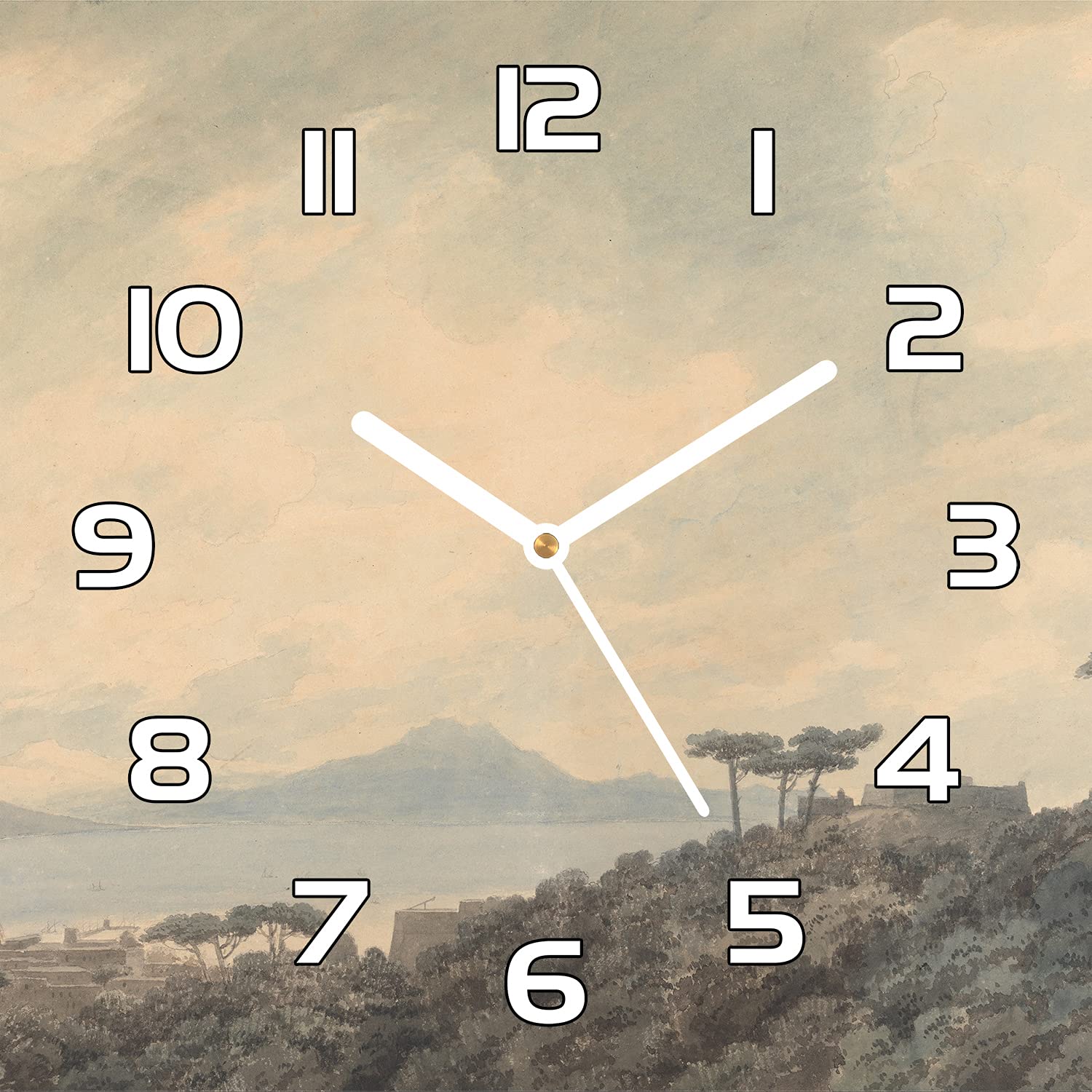 Horloge murale en verre Hills Vintage pour cuisine et salon moderne