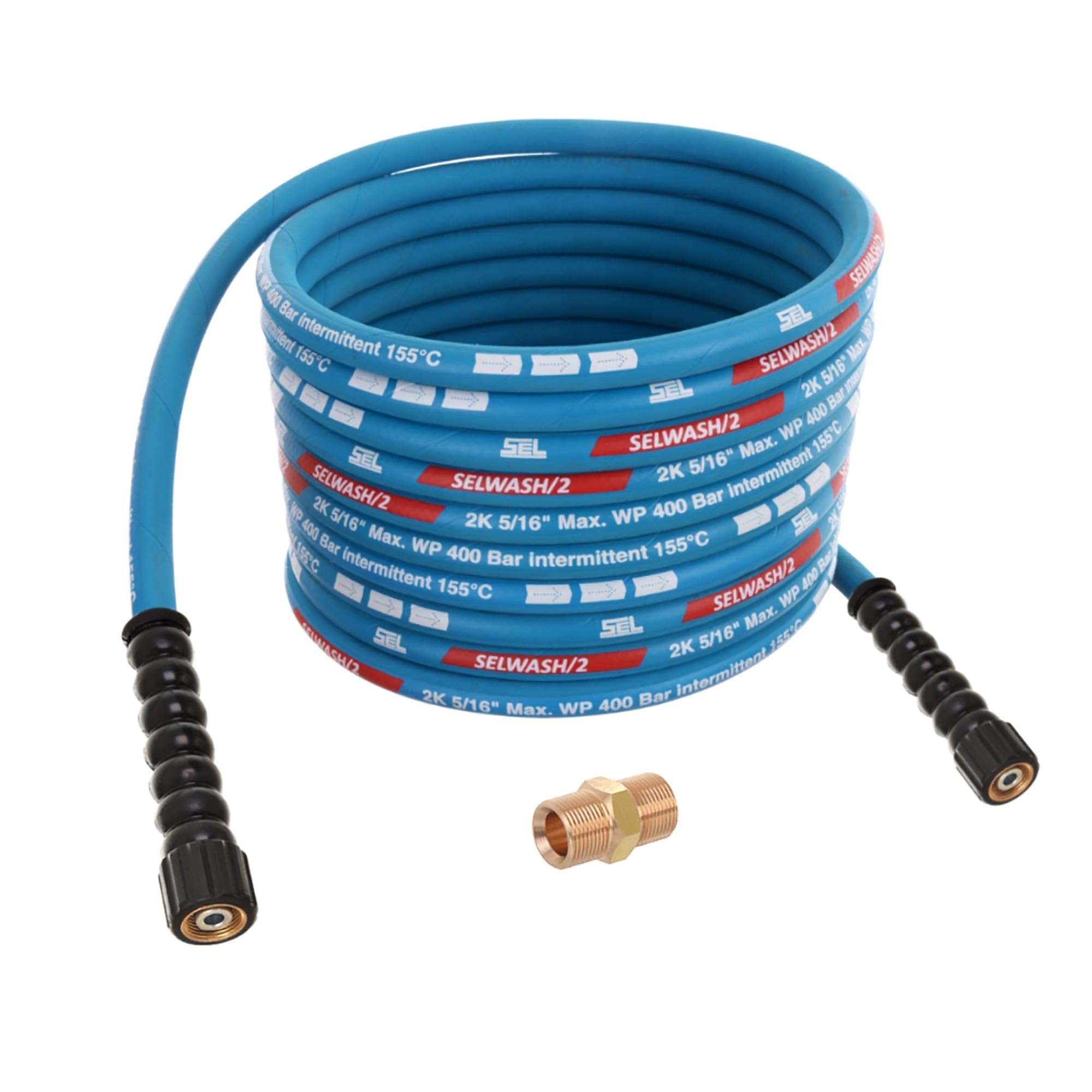 TECHKAR Tuyau pour Nettoyeur Haute Pression - Remplacement du tuyau d'extension Karcher - Professionnel 400 bar DN8 M22x1,5 pour Kärcher HD HDS - Bleu - 20 m
