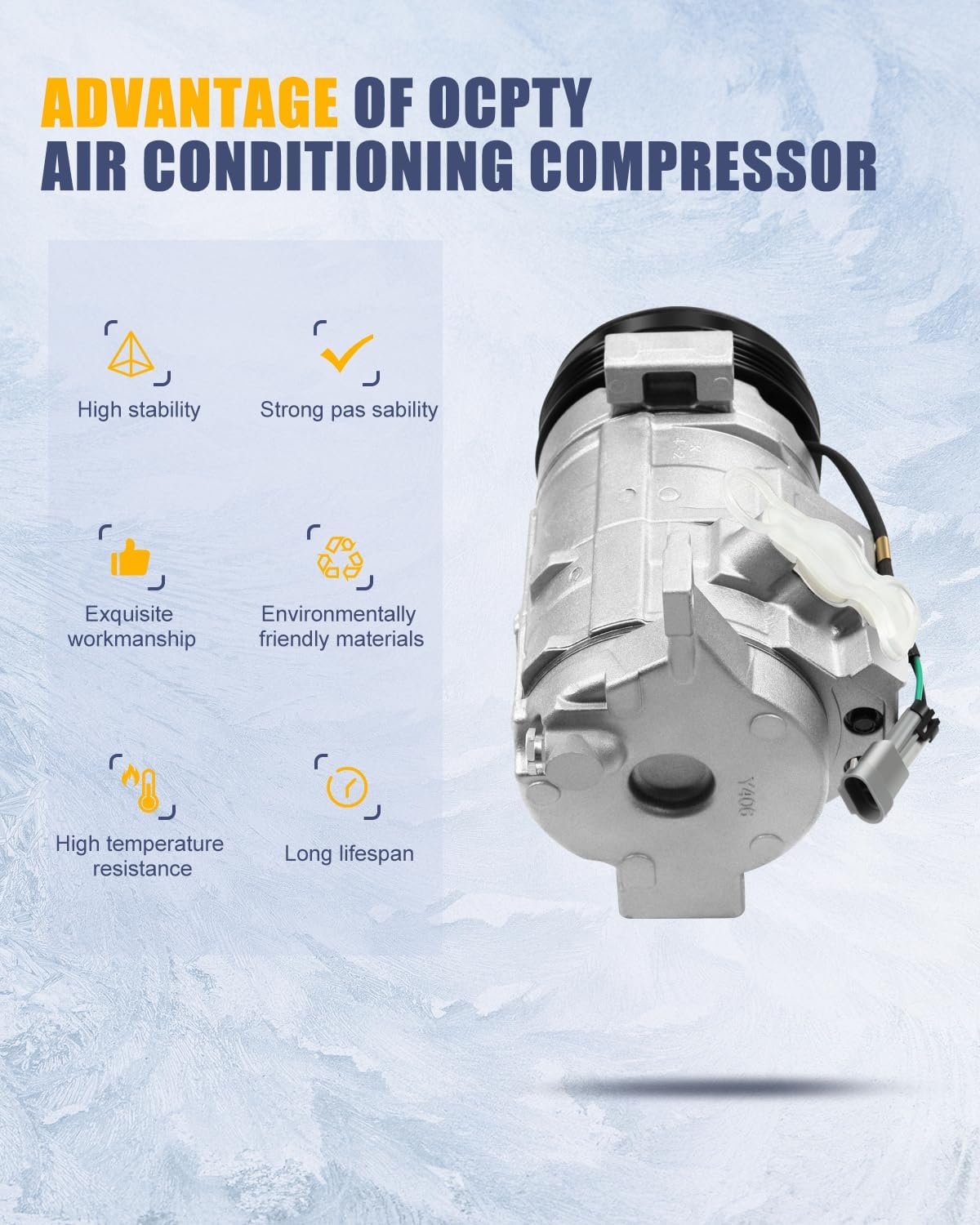 OCPTY AC Compressor for 01-2016 for Cadillac Escalade for chevy C3500HD Express 1500 2500 3500 4500 Cargo Pasajeros Silverado 2500 3500 Suburban 1500 2500 Tahoe for GMC Savana 1500 2500 3500 20880829