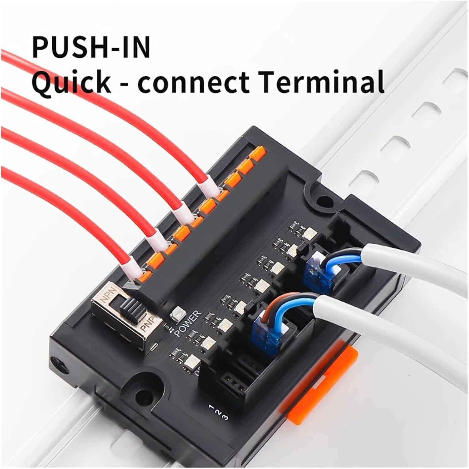 ESTB PLC Sensor Terminal Block Proximity Switch Connector 4/8/12/32-Way Distribution Module, 2-Wire 3-Wire NPN/PNP Compatib(16 MIL outputs)
