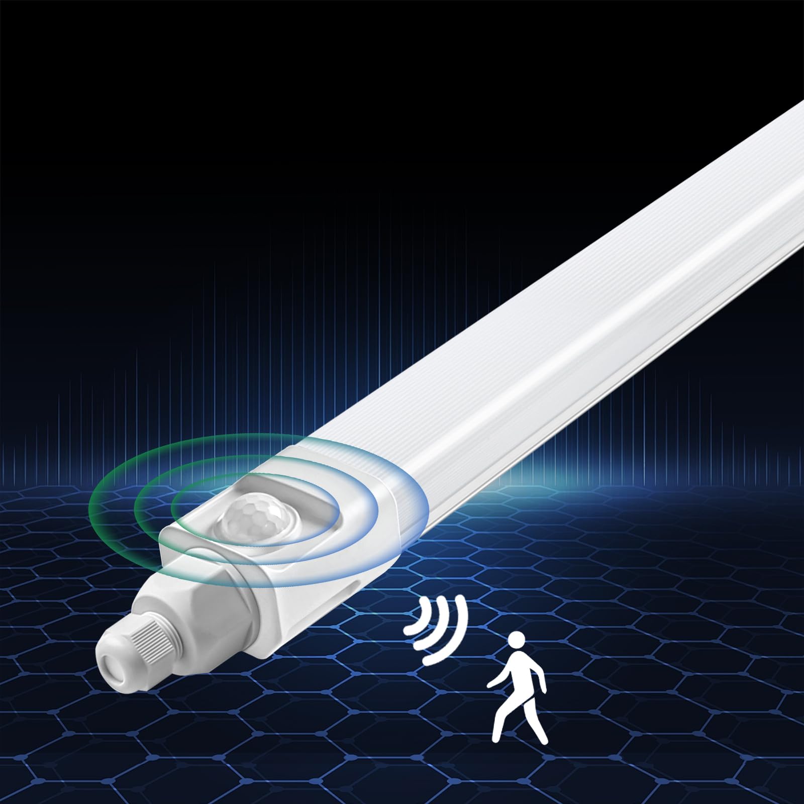 DXLIGHTING LED Feuchtraumleuchte IP65 Kellerlampe, Verknüpfbar Feuchtraumlampe für Büro Keller Werkstatt Garage, 4000K Neutralweiß
