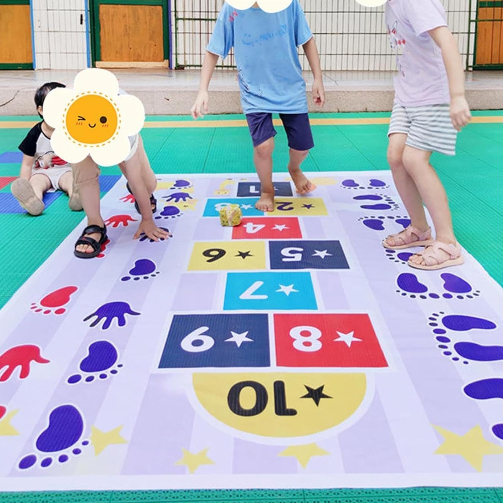 Generico Tappeto - Tessuto per stampa a getto d'inchiostro 200x135x1 cm | Tappeto prescolare della campana con tappetino per esercizi di salto Equilibrio Coordinazione Abilità motorie Tapeto interat