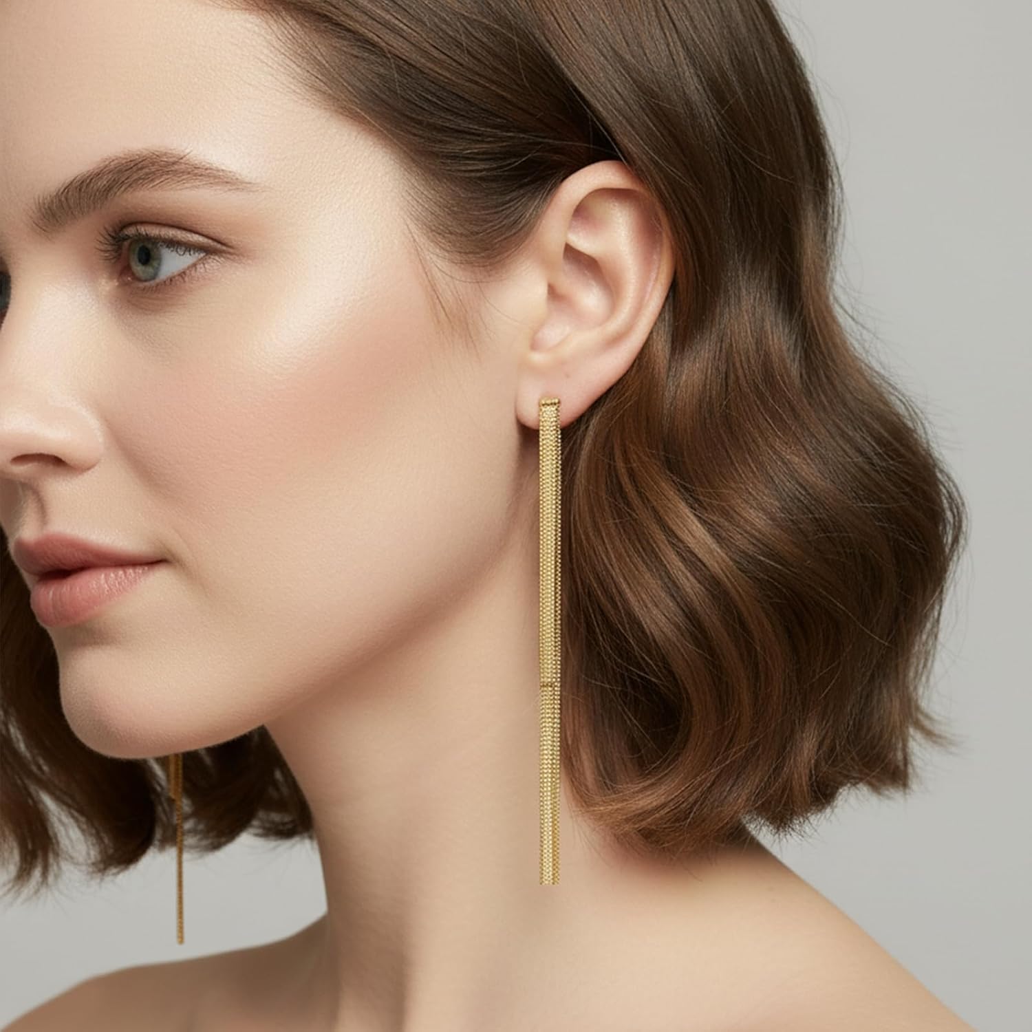 Gold Long Tassel Earrings for Women 18K Gold Plated Women's Tassel Dangle Drop Earrings Long Dangling Earrings - Image 4