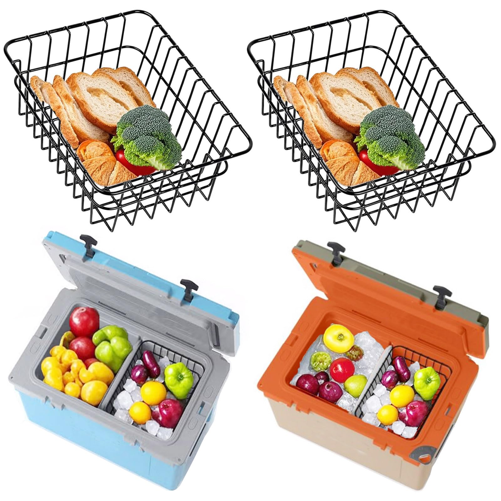 2-Pack Cooler Basket for RTIC 32 QT Ultra-Light Coolers, Stainless Steel Dry-Goods Basket, Keep Smaller Items Dry-Goods Basket, Compatible with Rtic