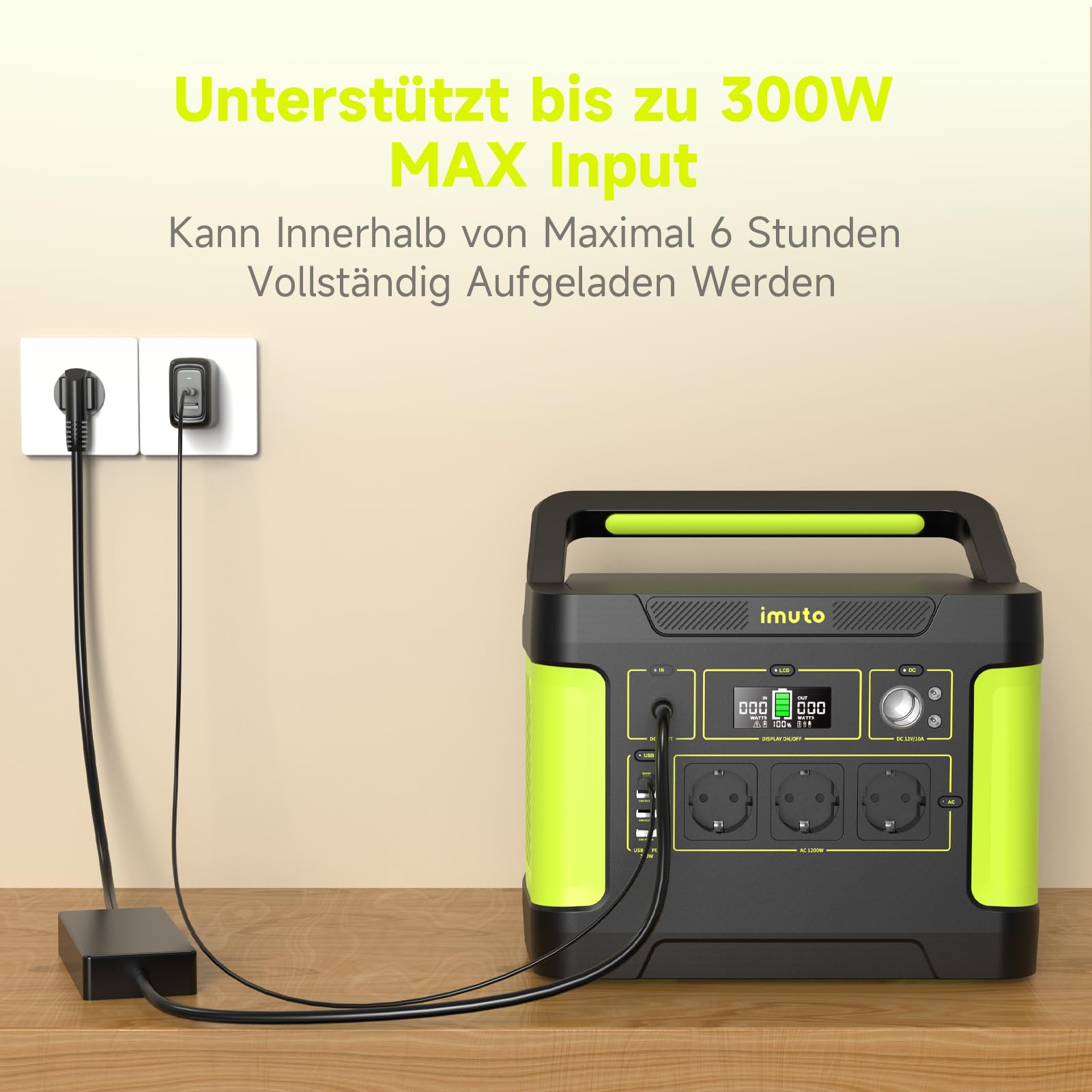 PurMars Powerbank Powerstation 300W (Max.500W), 288Wh (90.000mAh) Generatore Solare con Onda sinusoidale pura AC 230V, Batteria LiFePO4 Powerstation, adatto per Campeggio all'aperto, Viaggi e