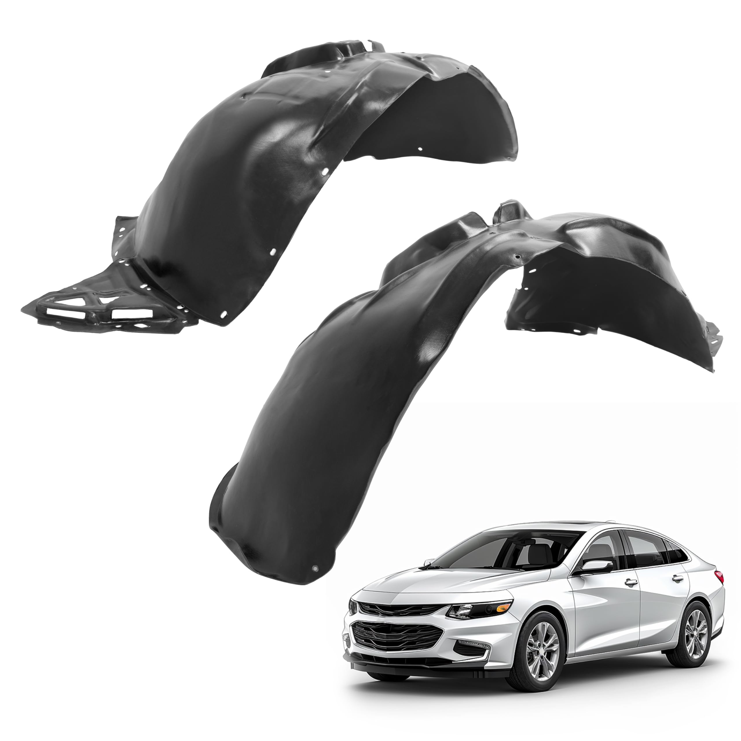 ECOTRIC Front Fender Liner Compatible with 2012-2014 Toyota Camry Replace for 5387606120 5387506120 TO1248160 TO1249160 Pair Inner Wheel Liner Splash