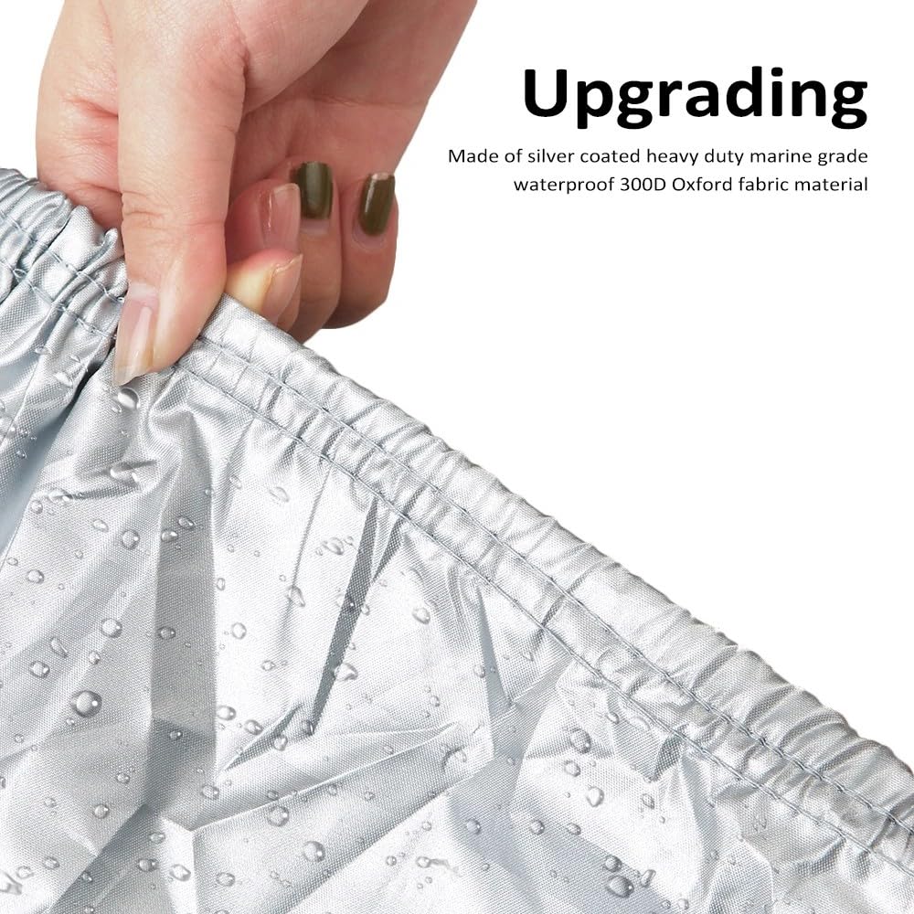 NEWFUN Telo Copri Barca Teli Oxford Cloth per Yacht, Motoscafo, Barca da Pesca, Antipolvere, Resistente ai Raggi UV (14-16FT)