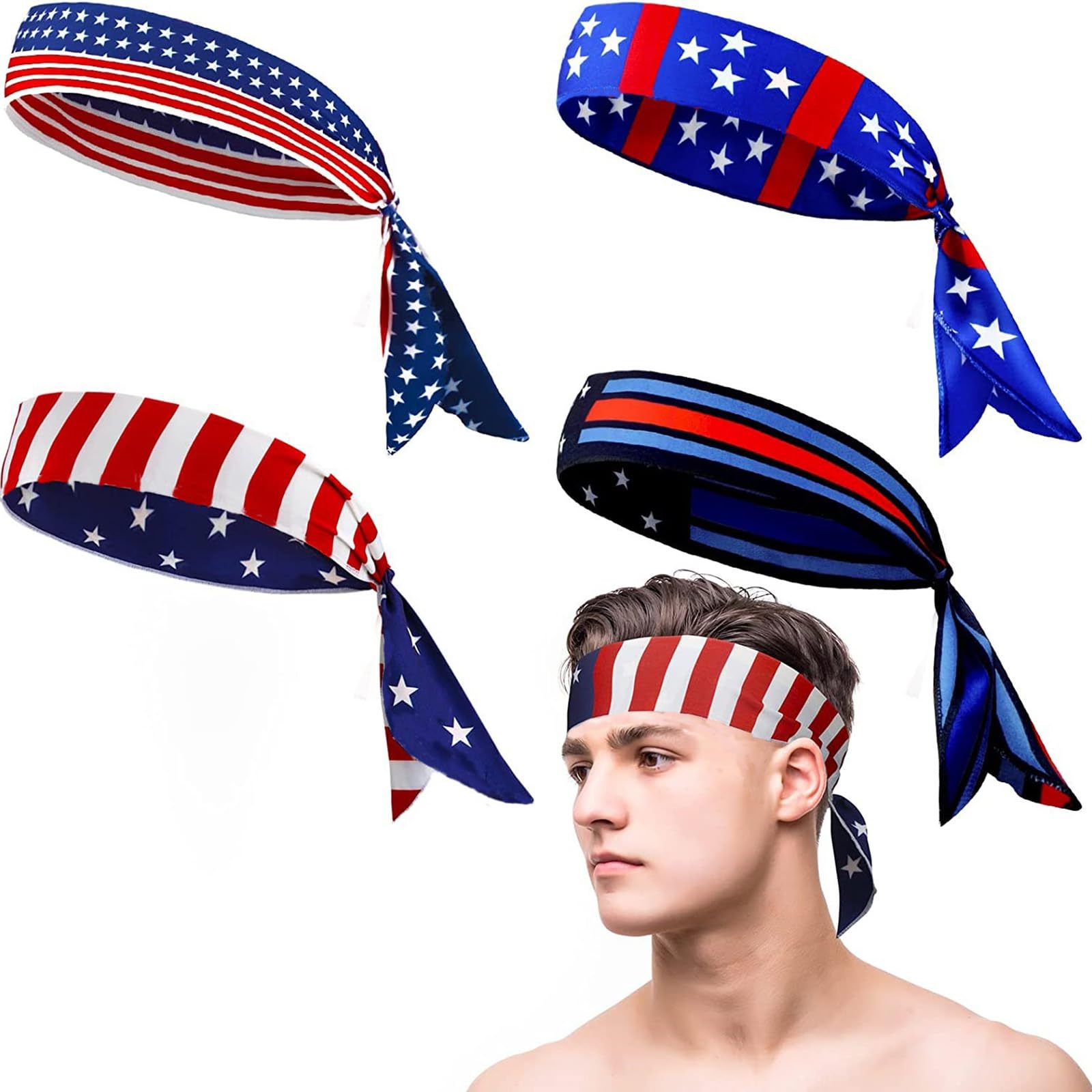Ardorchid 4. Juli Stirnband Damen – Mit USA Flagge, Strass & Sternperlen – Patriotischer Haarschmuck Für Unabhängigkeitstag