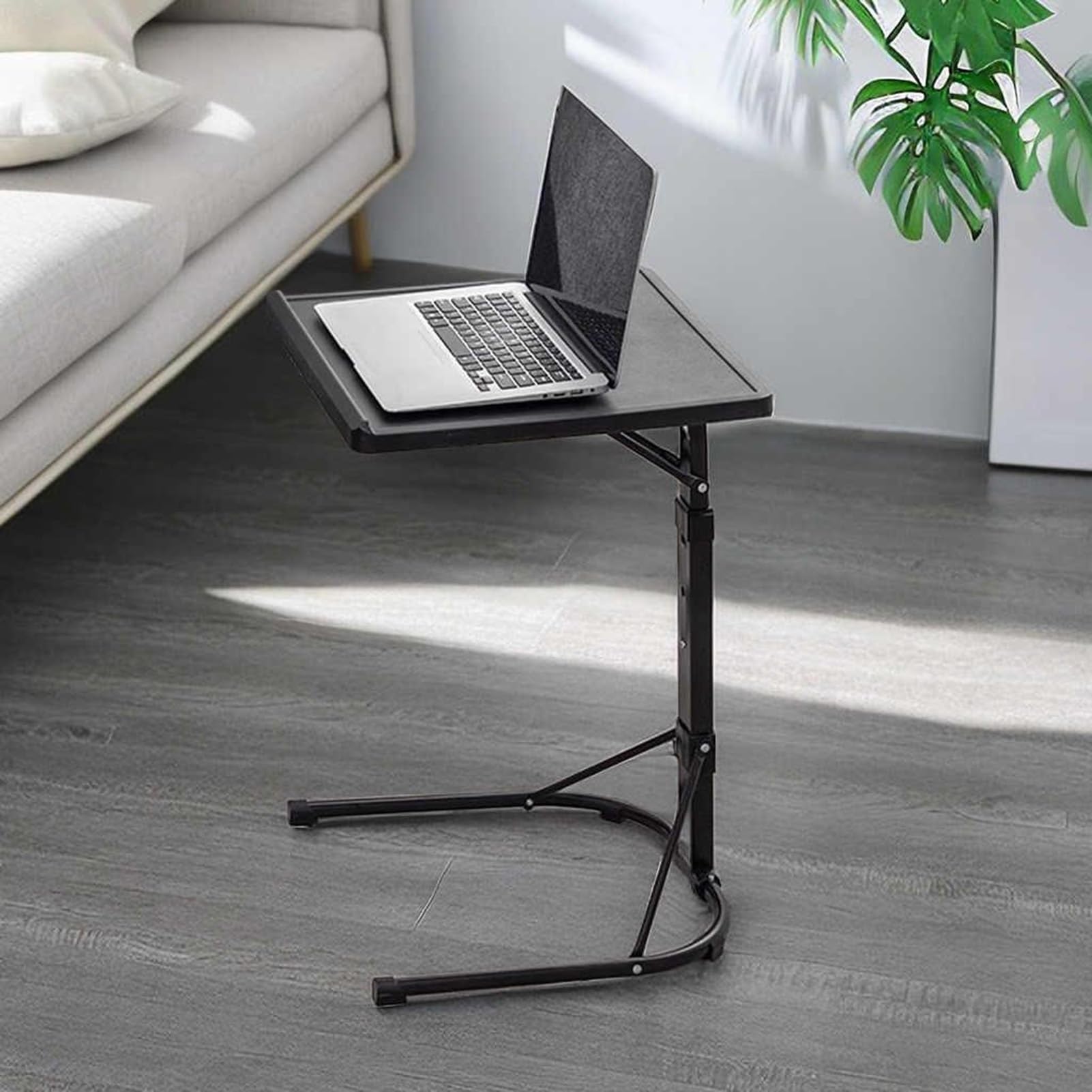 Tavolo pieghevole per computer portatile, scrivania regolabile in altezza, carrello per computer con rotazione a 90°, postazione di lavoro portatile per casa e ufficio