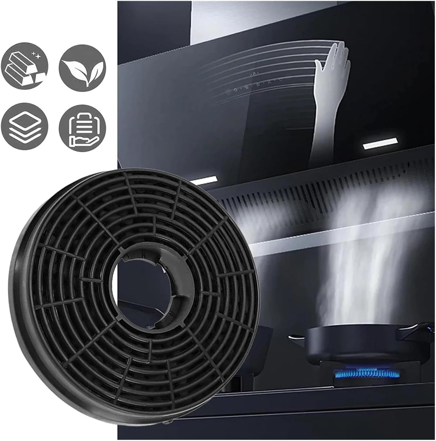 2pcs For Range Hood Carbon Filter Kitchen Range Hood Accessories Range Hood Carbon Filter