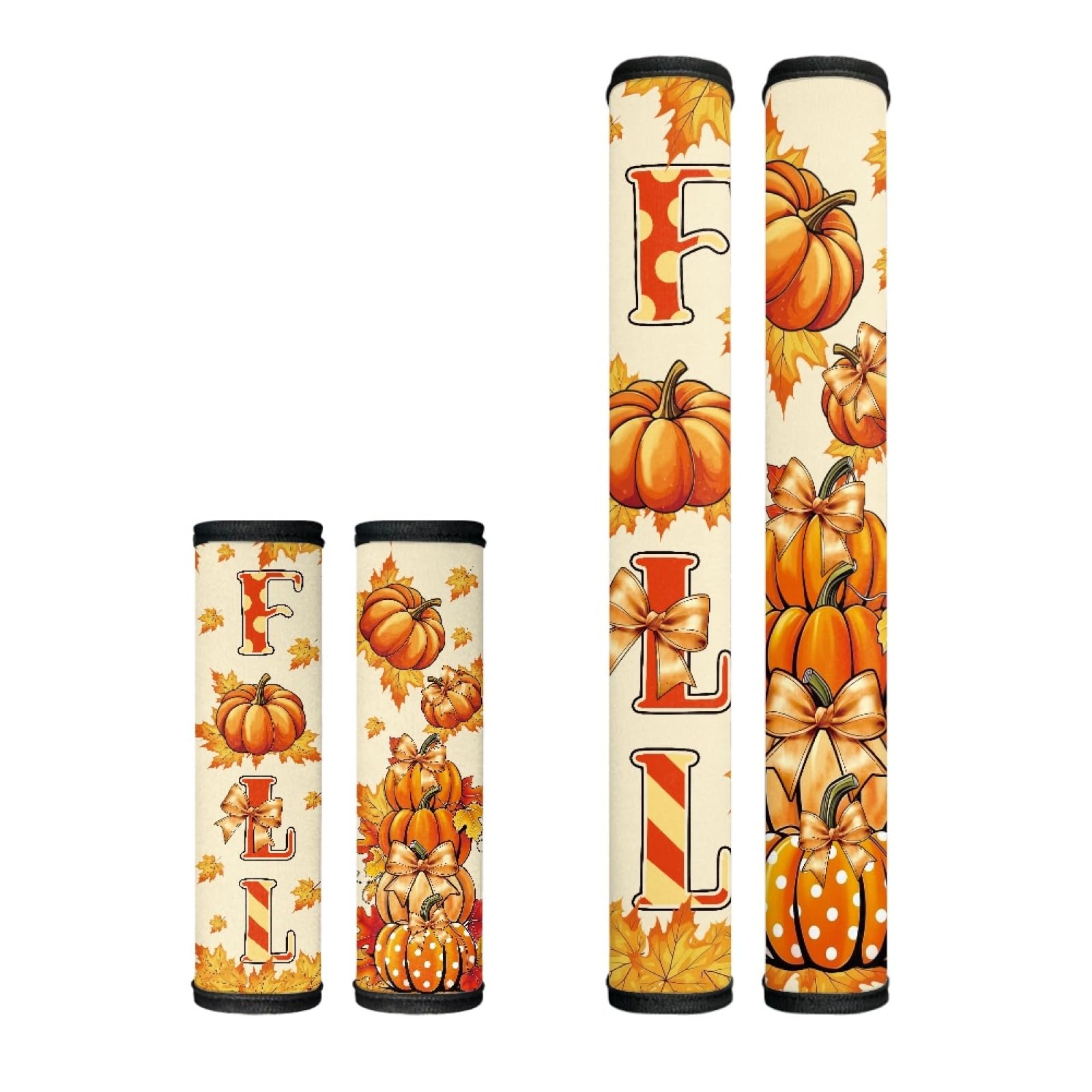 Dreaweet Fall Pumpkin Bow Refrigerator Handle Covers Set of 4, Washable