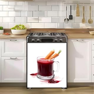 Dishwasher Magnet Cover Glass Turnip Juice Carrot White Magnetic Refrigerator Stickers Decorative Appliance Cover Fridge Panels Metal Door Kitchen Decor 23x26in