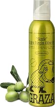 Graza Sizzle Extra Virgin Olive Oil Spray, Cooking Oil, 5 Fl Oz | High Polyphenol Peak Harvest EVOO Cooking Oil in a Spray Bottle - Single Origin Olive Oils from Spain