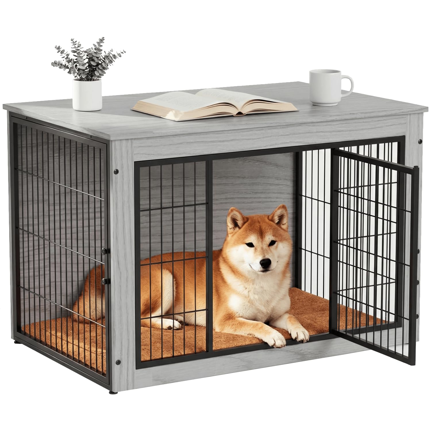 Amazon.co.jp: Alebert 犬 ケージ ペットケージ 木製家具調 犬ケージ 