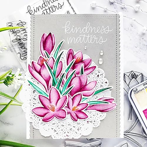 Miniatura 4 de Juego de sellos y troqueles de narcisos para hacer tarjetas, sellos transparentes y troqueles de corte de metal para álbumes de recortes,