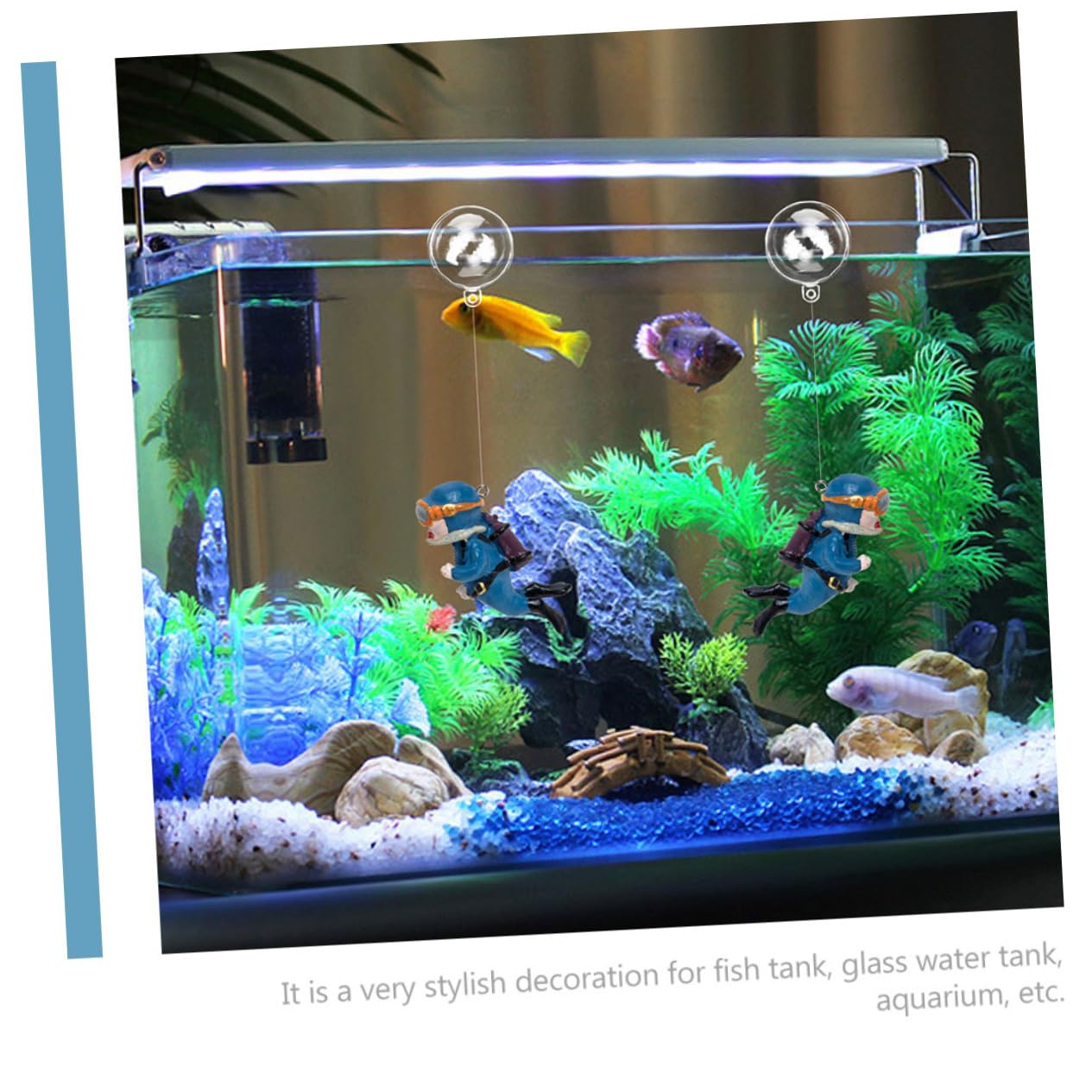 Garneck 5 Set Decorazione Acquario Subacqueo Galleggiante in Miniatura Subacqueo Grasso d'Acqua Dolce Figura del Subacqueo del Serbatoio di Pesce Accessori per Acquari PVC 2 Pezzi * 5