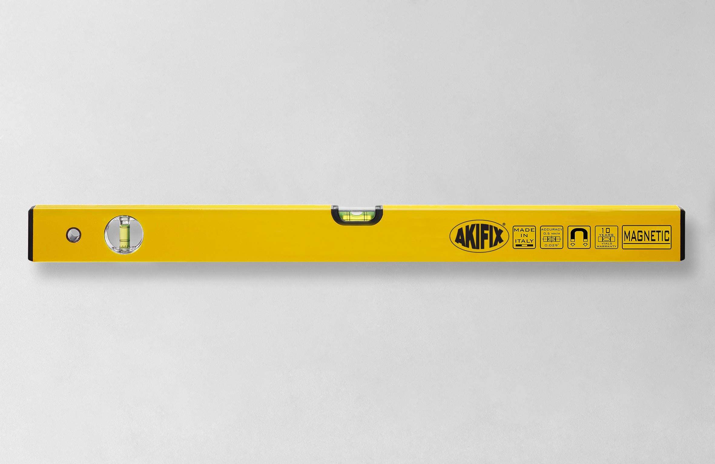 Akifix NSM19021 Niveau à bulle magnétique super professionnel avec aimant invisible 2 ampoules - 100 cm