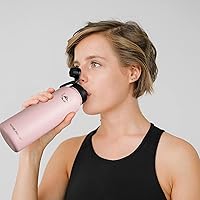 Vista 2 de NATURE PIONEOR Botellas de agua aisladas con mango de paracaídas, 24324064 onzas, botella de agua deportiva de boca ancha con 3 tapas, de acero