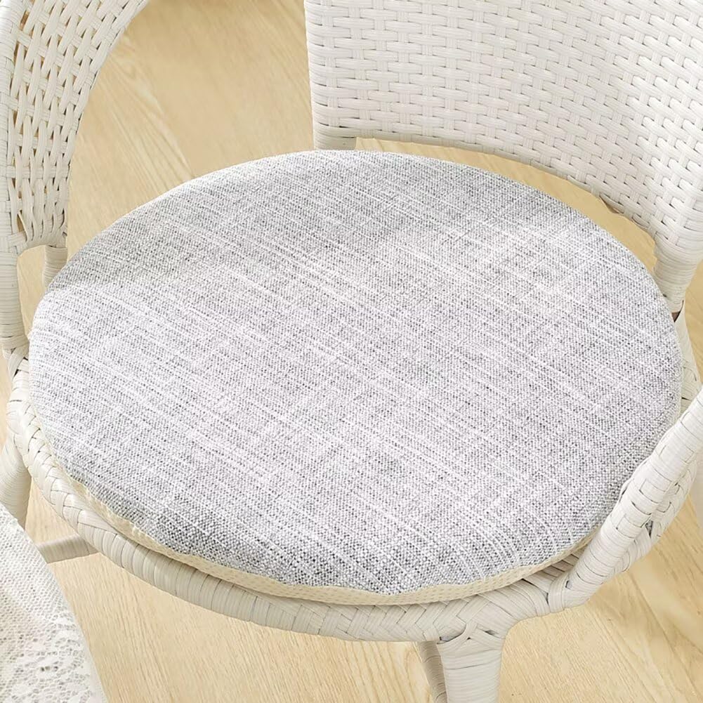 Coussins de siège ronds en lin de qualité supérieure gris clair 40cm