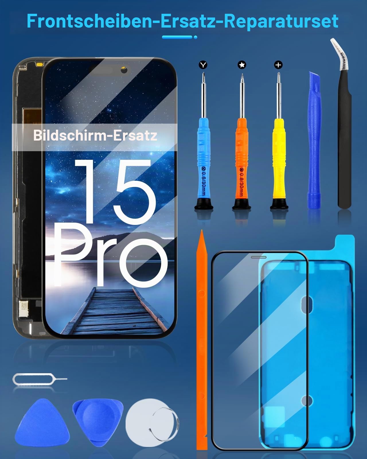 ARSSLY Incell Display für iPhone 15 Pro LCD Display für iPhone 15 Pro Display Ersatz für iPhone 15Pro A2848 A3101 A3104 A3102 Touchscreen Digitizer Assembly mit Reparatur Kit (6,1 Zoll, schwarz)