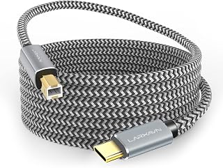 USB B to USB C Printer Cable, USB C Printer Cable USB C to USB B Compatible with Printer, Scanner, MIDI Controller, MIDI Keyboard and More - 20 Feet
