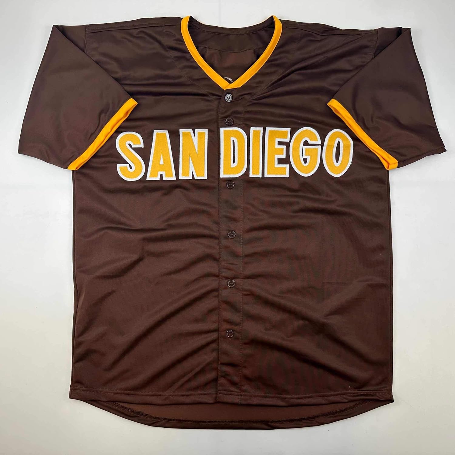 Facsimile Autographed Fernando Tatis Jr. San Diego Brown Reprint Laser Auto Baseball Jersey Size Men's XL - Image 3