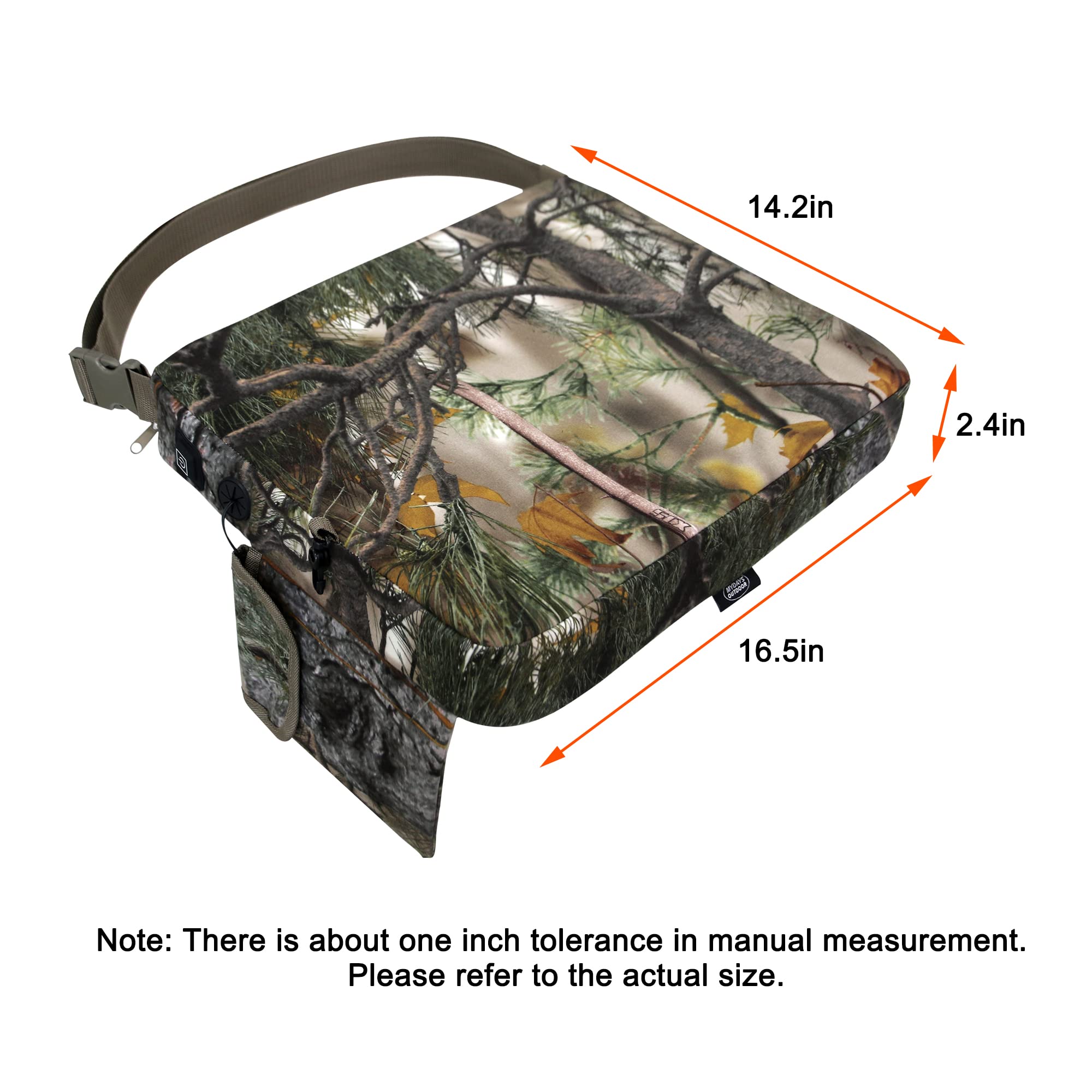 MDSTOP Heated Hunting Seat Cushion, Waterproof Seat Pads for Tree Stand & Ladder Stand, for Hunting,Ice Fishing,Hiking,Camping(Batteries no Including)