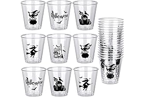 40 Pcs Halloween Plastic Shot Cups Whiskey Party Favor Shot Glasses 1.69...