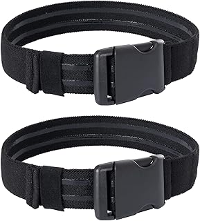 IDOGEAR Tactical Leg Strap Thigh Belt for Holster Knife Thigh Strap Outdoors EDC Leg Hanger with Quick-Release Buckle Unisex Elastic Nylon 2 Packs(black2)