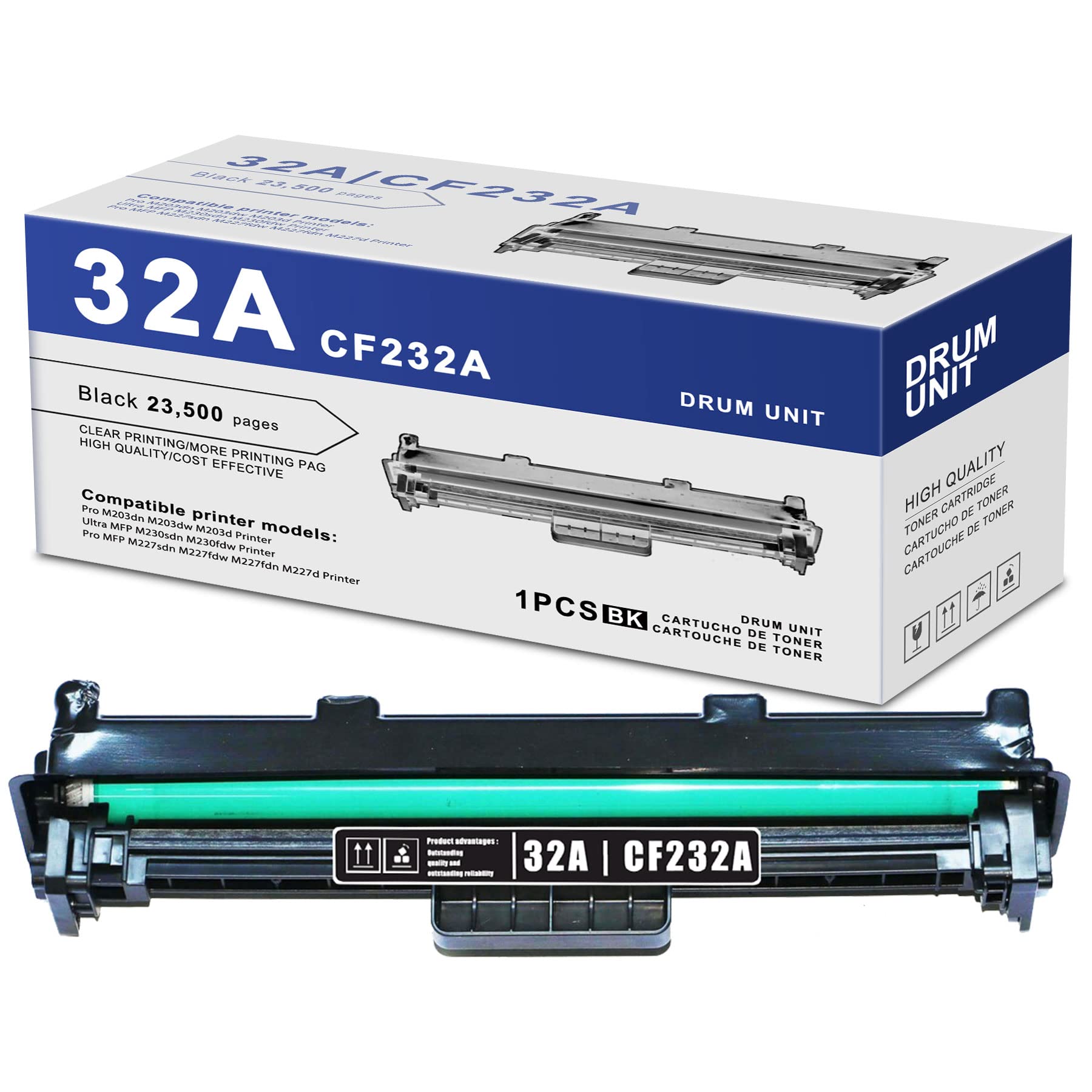 1 Pack Black Compatible 32A | CF232A Drum Unit Replacement for HP Pro M203dn(G3Q46A) M203dw(G3Q47A) 