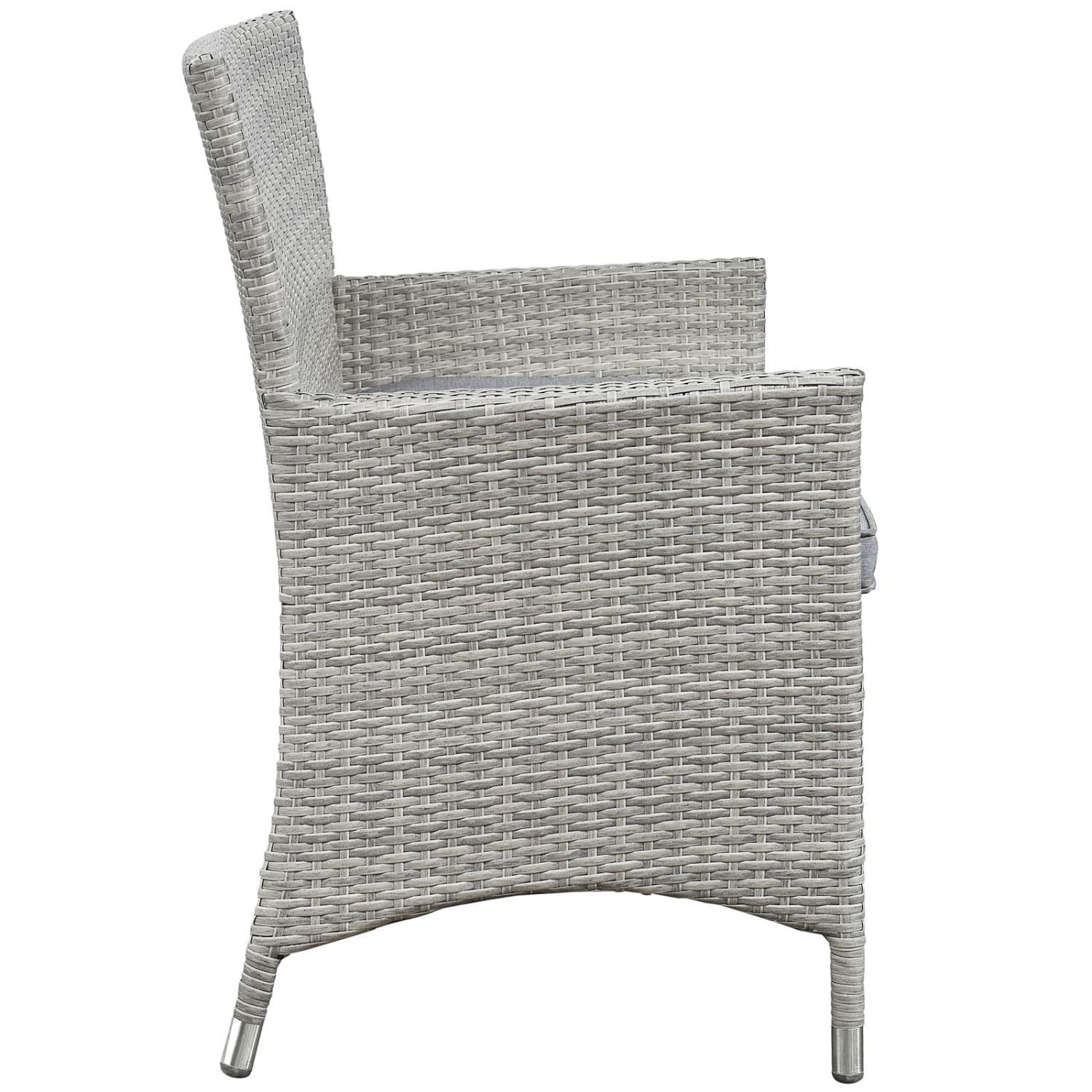 Juego de muebles de patio al aire libre de 4 piezas de mimbre Bridge en gris claro gris 6