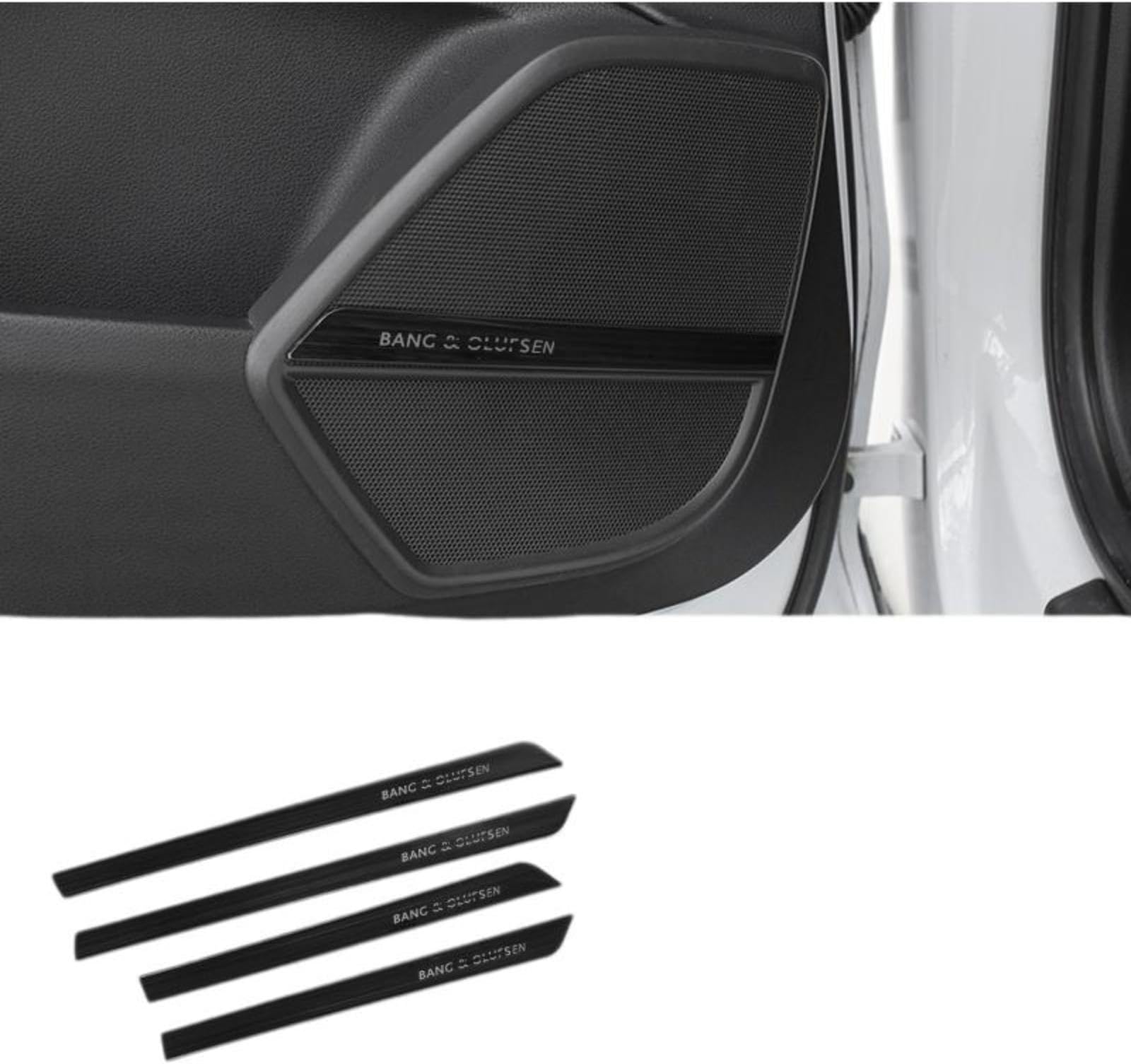 Luxury Sedan Q5L Door Speaker Trim Sticker, Metal Decoration, 2018-2025 Black Titanium Trim Strip