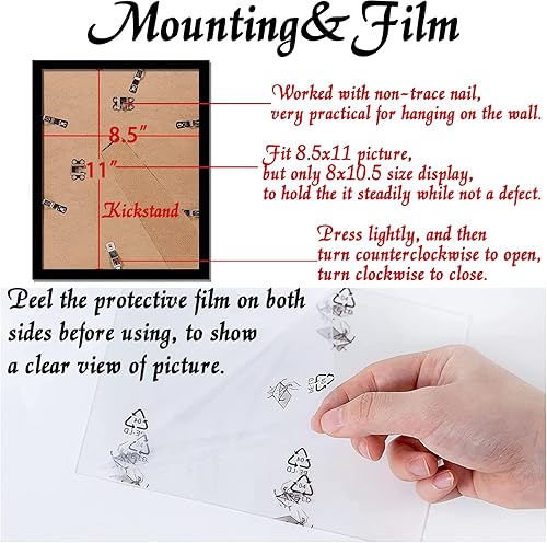 Vista 162 de Juego de 5 portarretratos de 10 x 14 pulgadas, marcos de fotos blancos de alta transparencia para galería de pared horizontal de escritorio vertical